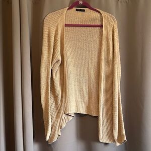SHEIN Tan Knit Open-Front Cardigan